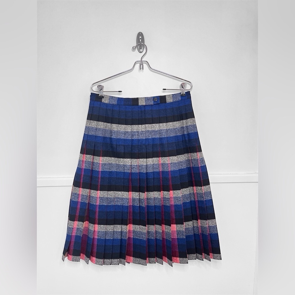 Pendelton Reversible Pleated Tartan Plaid Midi Wool Skirt 1950s Turnabout NWT
